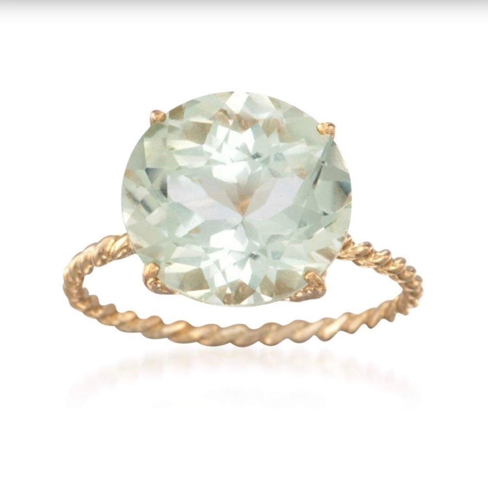 Ross Simons 4.50 Green Amethyst, 14K Gold, Size 6